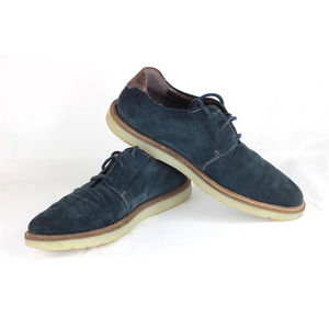 Mens Lace Up Blue Suede Leather Size 8.5M - Collection by Clarks Comfort Shoes